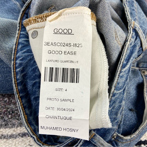NWOT Sample Good American Good Ease Quartz Blue Wide Leg High Rise Jeans 4/27 - Picture 5 of 13